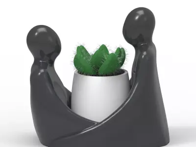 Hug Planter 2 - loving couple embracing 3D print model