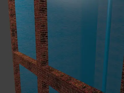 Building tall with lamp on top Low-poly 3D model