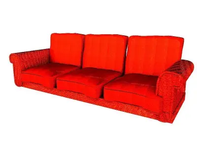 Sofa 4 wicker at 3D model