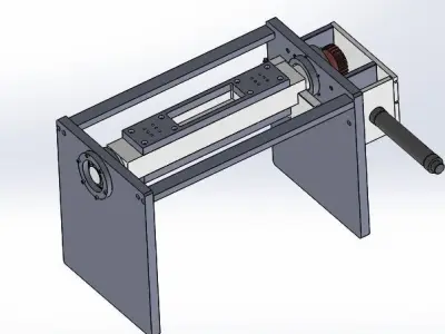 Cylinder driving rack and pinion rotating mechanism 3D model