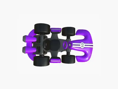 Cartoon Kart D07 Purple - Vehicle Racing Design Low-poly 3D model