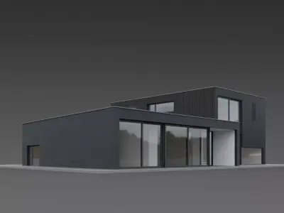 Contemporary Split-Level House 3D model