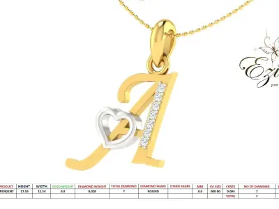 All Alphabet pendent 3D print model