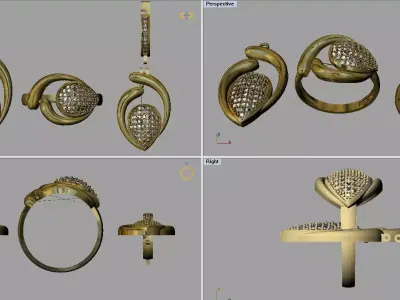 gold set jewelry 3D print model
