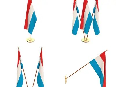 Luxemburg Flag Pack 3D model