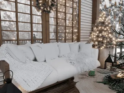 Christmas Home - Porch Blender Scene 3D model