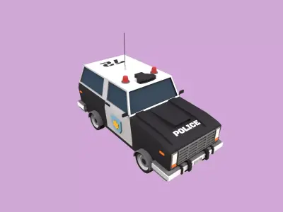 Lowpoly Police Car Low-poly 3D model