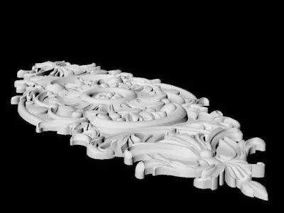 Central decor ornament for furniture 3D model 884