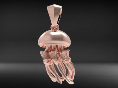 Jellyfish Pendant Necklace Charm Bracelet Jewelry 3D print model