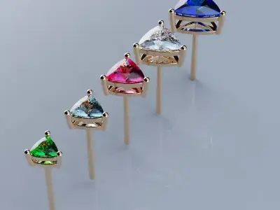 Stud Earrings Trilon 3D print model