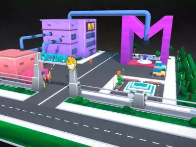 Factory  meme low poly  Low-poly 3D model