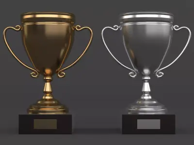 Trophy Cups 3D model 8