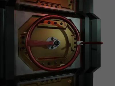 SMALL STEAMPUNK TURN-WHEEL - RogueFilmProductions Low-poly 3D model