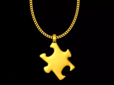 Puzzle piece pendant charms - one inch pendant 3D print model