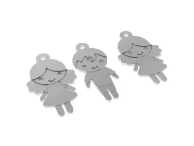 Family Girl Boy Pendant Set 0507 3D print model