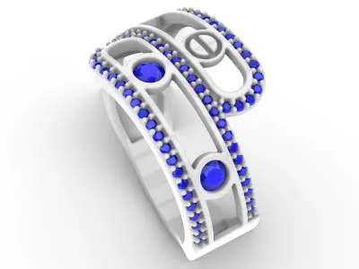 Jewelry Diamond Ring Model RG90 Free 3D print model