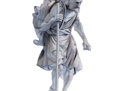 Old Man Sculpture set 794 Low-poly 3D model