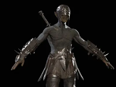 SkinnyOrc 8 Low-poly 3D model