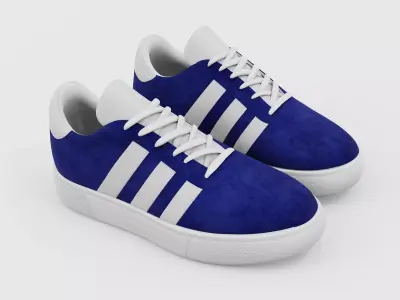 Sneakers Adidas Gazelle Style - Generic Shoes Blue Low-poly 3D model