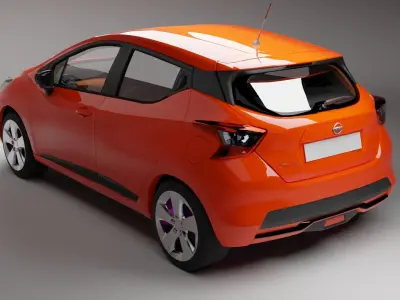 Nissan micra Low-poly 3D model