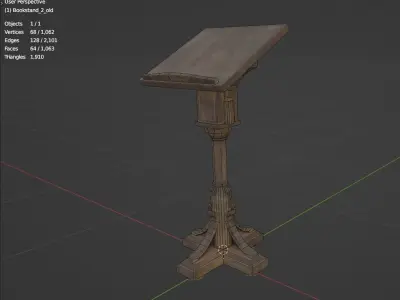 Bookstand 2 wooden book stand Low-poly 3D model