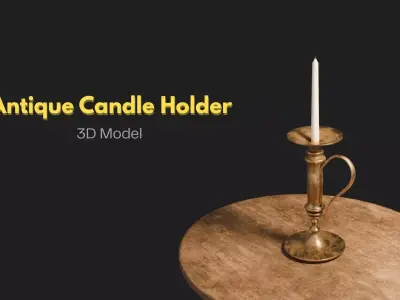 Antique Candle Holder 3D model 3D model