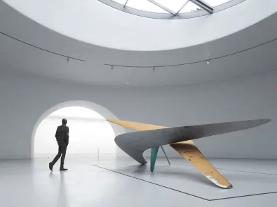 Modern Abstract Boomerang Sculpture  Low-poly 3D model