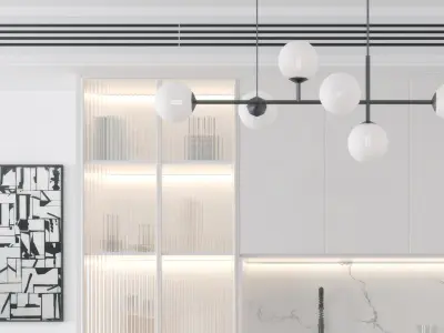 and chair table Modern dining 3D model