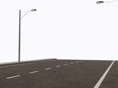 ROAD-STREET road with crosswalk Low-poly 3D model