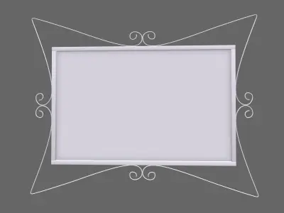 Large Wrought Iron Wall Mirror 3D model