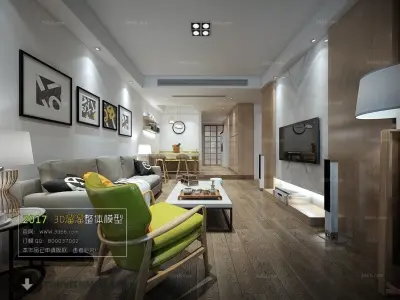 Modern style living room furniture 3D model shop