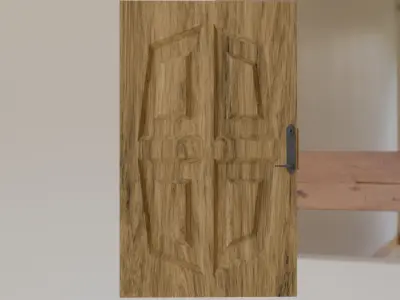 5 Modern Wooden Doors Pack Low-poly 3D model