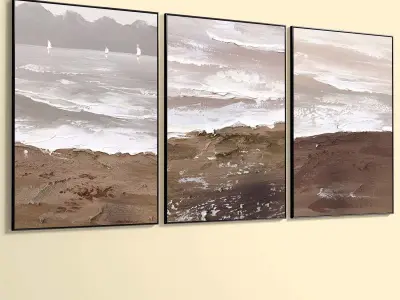 Abstract Painting Set of 3 pieces - No 27 Low-poly 3D model