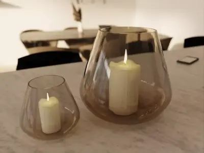 Vase and Candle set 3D model