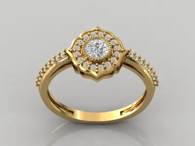 STL 3DM Print Ready Women Diamond Ring Lightweight Printable  3D print model 167