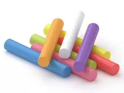 Chalk Sticks Collection 3D model