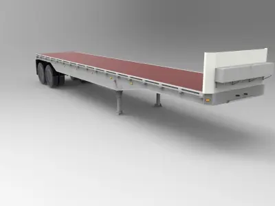 Trailer Flatbed JT908PB 1962 Low-poly 3D model