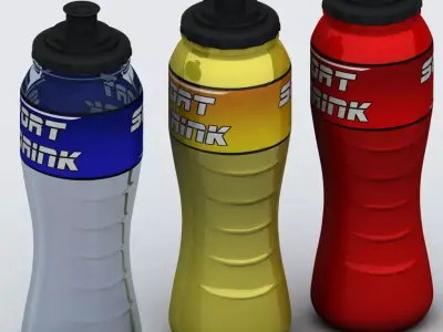 Sport bottle high detail poly 3D model
