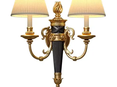 Copper Romantic Wall Sconce in American Classic Style Wall lamp 3D model
