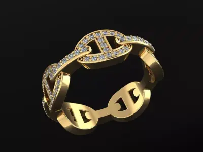 Fashion Ring 3D print model 2