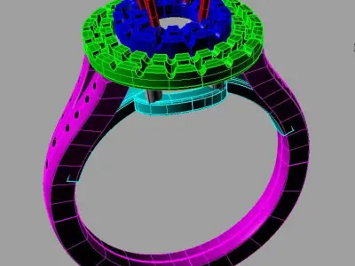 Double halo engagement ring anello doppio giro  tiffany an208 3D print model