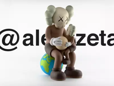 Kaws Holiday Thailand Moon earth Textured Low-poly 3D model