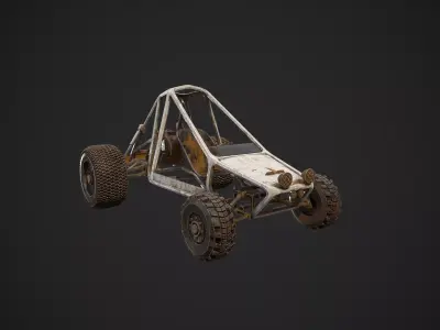 Abandoned Rusty Vehicles Pack 8 In 1 Low-poly 3D model