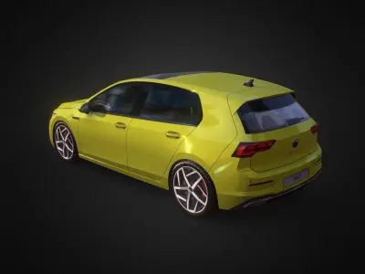 Volkswagen Golf 2020 Low-poly 3D model