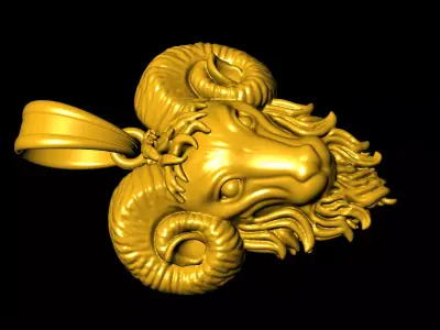 Goat pendant charms - one inch pendant 3D print model