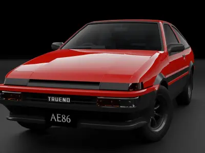 Toyota Sprinter AE86 Trueno Low-poly 3D model