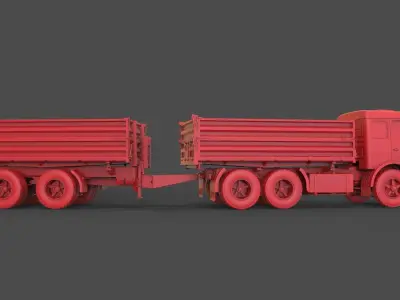 Mercedes-Benz NG 1632 with trailer 3D print model