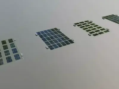 Bifacial Solar Glass Panel 1010x670x10mm 3D model