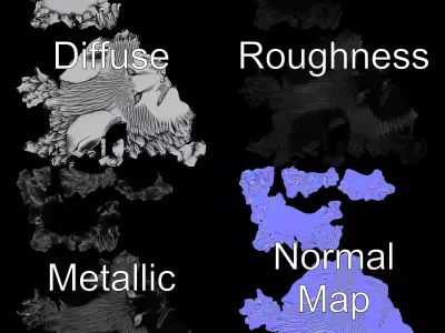 Silver Wolf Sculpture model pack Low-poly 3D model