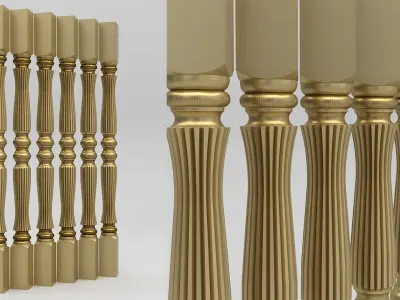 Carved Baluster 3D model 3